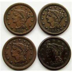 1851, 1852, 1853, 1856 Large Cents Nice CIRC