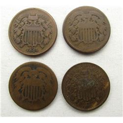 4-TWO CENT PIECES