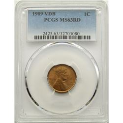 1909 VDB WHEAT CENT PCGS MS63 RD
