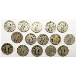 15 STANDING LIBERTY QUARTERS