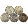 Image 2 : 5-CANADA SILVER HALF DOLLARS