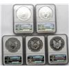 Image 2 : 2011 25TH ANNIV NGC GRADED 5 COIN SET