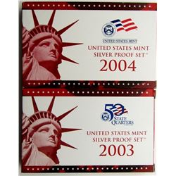 2003 & 2004 U.S. MINT SILVER PROOF SETS