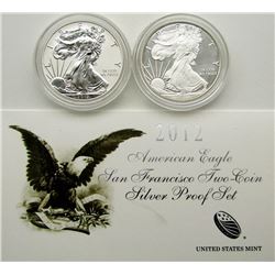 2012 AMERICAN SILVER EAGLE (2)COIN REV PROOF