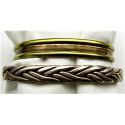 2- NAVAJO STERLING SILVER CUFF BRACELETTES