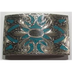 NAVAJO STERLING MEN'S BELT BUCKLE