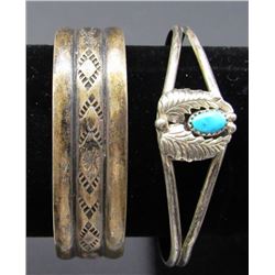 2-NAVAJO STERLING SILVER BRACELETS