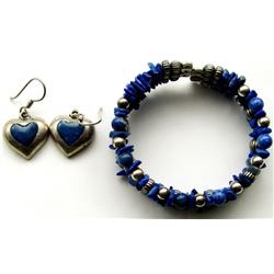 MEXICO BLUE STONE STERING JEWELRY SET