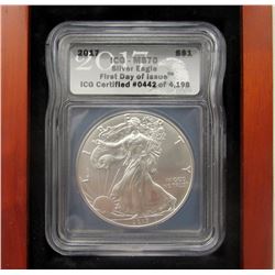 2017 AMERICAN SILVER EAGLE ANACS MS70