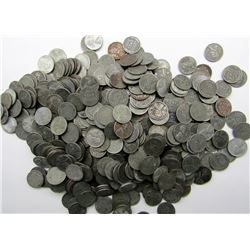 1943 LOT OF 500 STEEL WHEAT PENNIES MIXED LOT