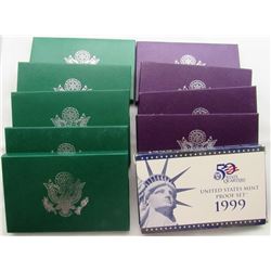1990-1999 U.S PROOF SETS IN ORG PACKAGE