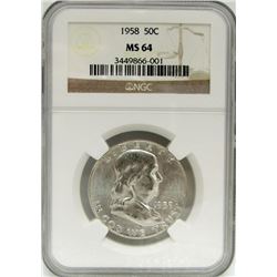 1958 FRANKLIN HALF DOLLAR NGC