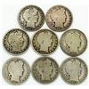 Image 1 : 8 - BARBER HALF DOLLARS