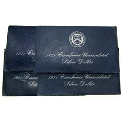 4-1971 SILVER IKE DOLLARS UNC