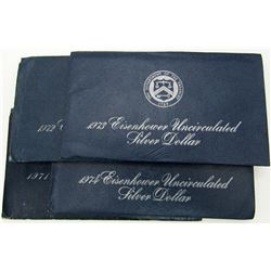 1971, 1972, 1973, 1974 SILVER IKE DOLLARS UNC