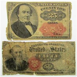 1866 50c FRACTIONAL & 1874 25c