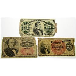 3-25c FRACTIONAL CURRENCY NOTES