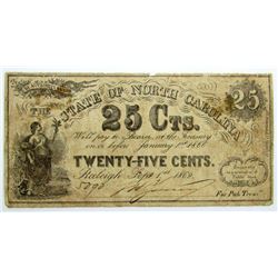 1866 25c STATE of NORTH CAROLINA
