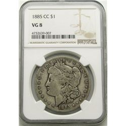 1885 CC MORGAN DOLLAR NGC VG8