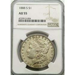 1888-S MORGAN DOLLAR NGC AU55