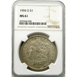 1904-O Morgan Silver Dollar $ NGC MS 61