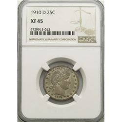1910-D BARBER QUARTER NGC XF45
