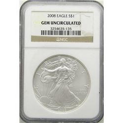 2008 AMERICAN SILVER EAGLE NGC