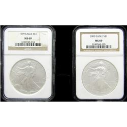 1999 & 2000 AMERICAN SILVER EAGLE