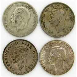 4 - GREAT BRITAIN ONE FLORIN SILVER COINS