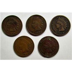 5-INDIAN CENTS GOOD/VG: