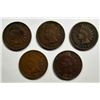 Image 1 : 5-INDIAN CENTS GOOD/VG: