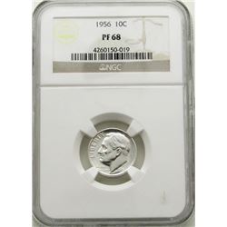1956 ROOSEVELT DIME PF 68