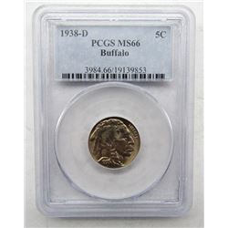 1938-D BUFFALO NICKEL PCGS MS66