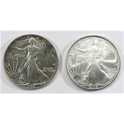 1988 & 2006 AMERICAN SILVER EAGLES