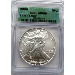 2006 AMERICAN SILVER EAGLE ICG MS69