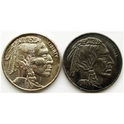 2-BUFFALO/INDIAN 1oz .999 SILVER ROUNDS