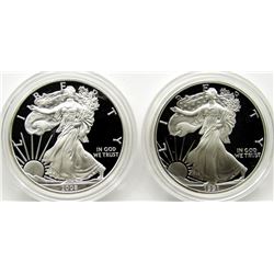 1991 & 2008 PROOF AMERICAN SILVER EAGLES