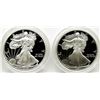 Image 1 : 1991 & 2008 PROOF AMERICAN SILVER EAGLES