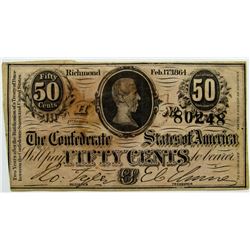 1864 50 CENT CONDEDERATE FRACTIONAL