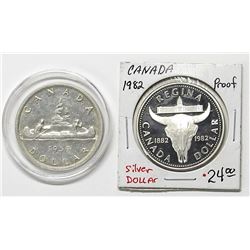 1959 CANADA SILVER DOLLAR & 1982