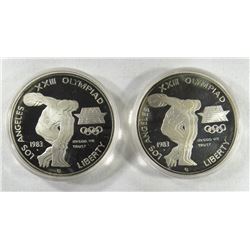 2 - 1983 PROOF OLYMPIC SILVER DOLLARS