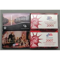 3 U.S. SILVER PROOF SETS MIX YEARS