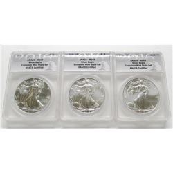 3 pc LOT-2016 AM. SILVER EAGLES