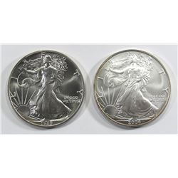 1989 & 2004 AMERICAN SILVER EAGLES