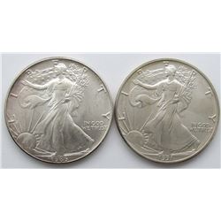 1986 & 1991 AMERICAN SILVER EAGLES