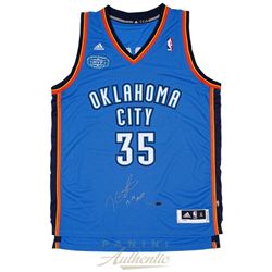 Kevin Durant Signed Thunder Jersey With 2013-14 MVP Patch Inscribed "13-14 MVP" (Panini COA)