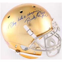 Rudy Ruettiger Signed Full-Size Notre Dame Fighting Irish Authentic On-Field Helmet Inscribed "Play 
