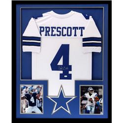 Dak Prescott Signed Cowboys 34x42 Custom Framed Jersey (JSA COA)