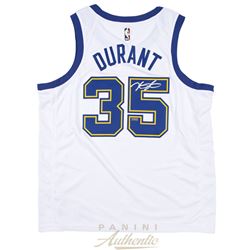 Kevin Durant Signed Warriors Throwback Jersey (Panini COA)