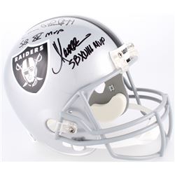 Jim Plunkett, Fred Biletnikoff  Marcus Allen Signed Raiders Full-Size Helmet With (3) Super Bowl MVP